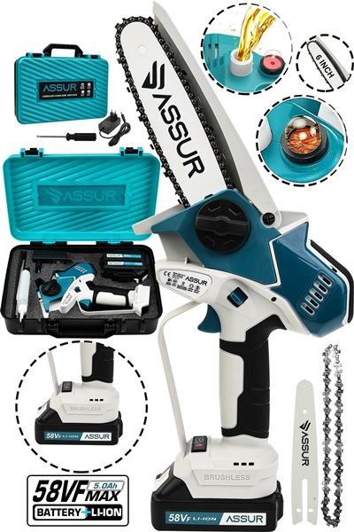 Assur Budama Testeresi Şarjlı 8 Inç 20 Cm Mavi