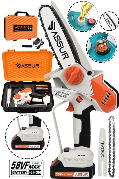 Assur Budama Testeresi Şarjlı 8 Inç 20 Cm Turuncu