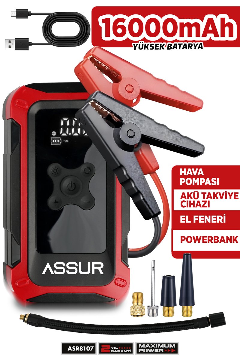 Assur Güç Kaynağı 4 Fonksiyonlu Kırmızı